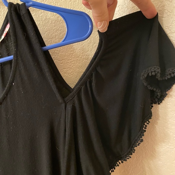 Cupid Black cold shoulder top, size large - Picture 7 of 10